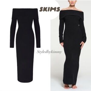 SKIMS | Dresses | Skims Cozy Knit Off The Shoulder Dress Onyx Xs New Nwt | Poshmark SKIMS | Dresses | Skims Cozy Knit Off The Shoulder Dress Onyx Xs New Nwt | Poshmark